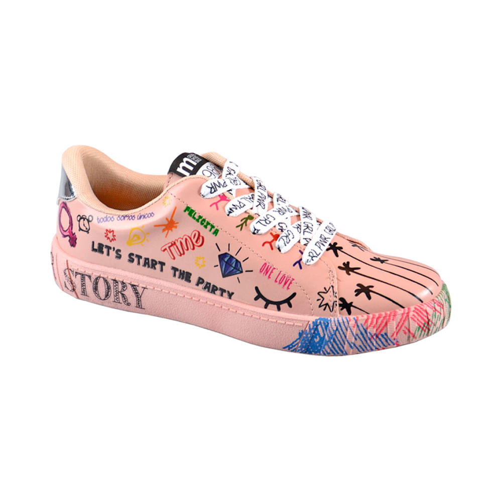 tenis casual moleca rosa