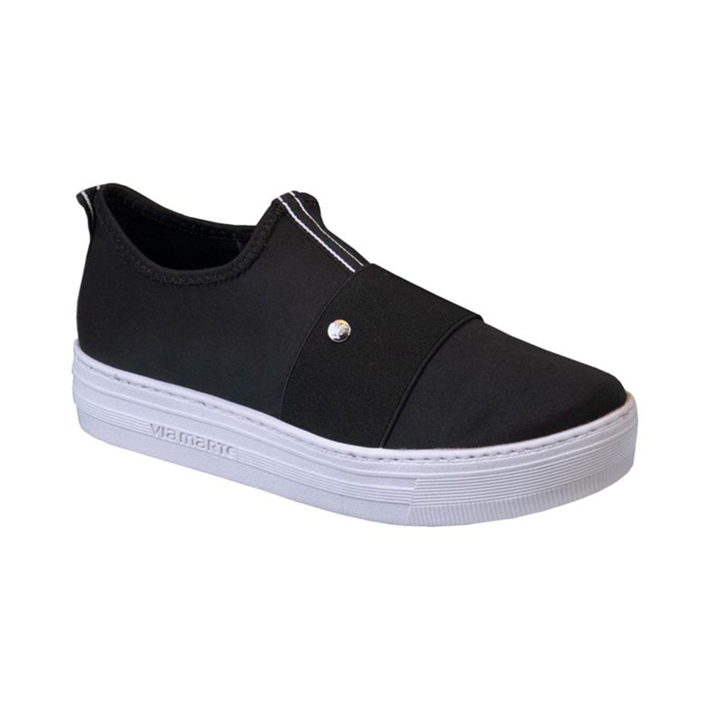 tênis feminino flatform elástico em x via marte