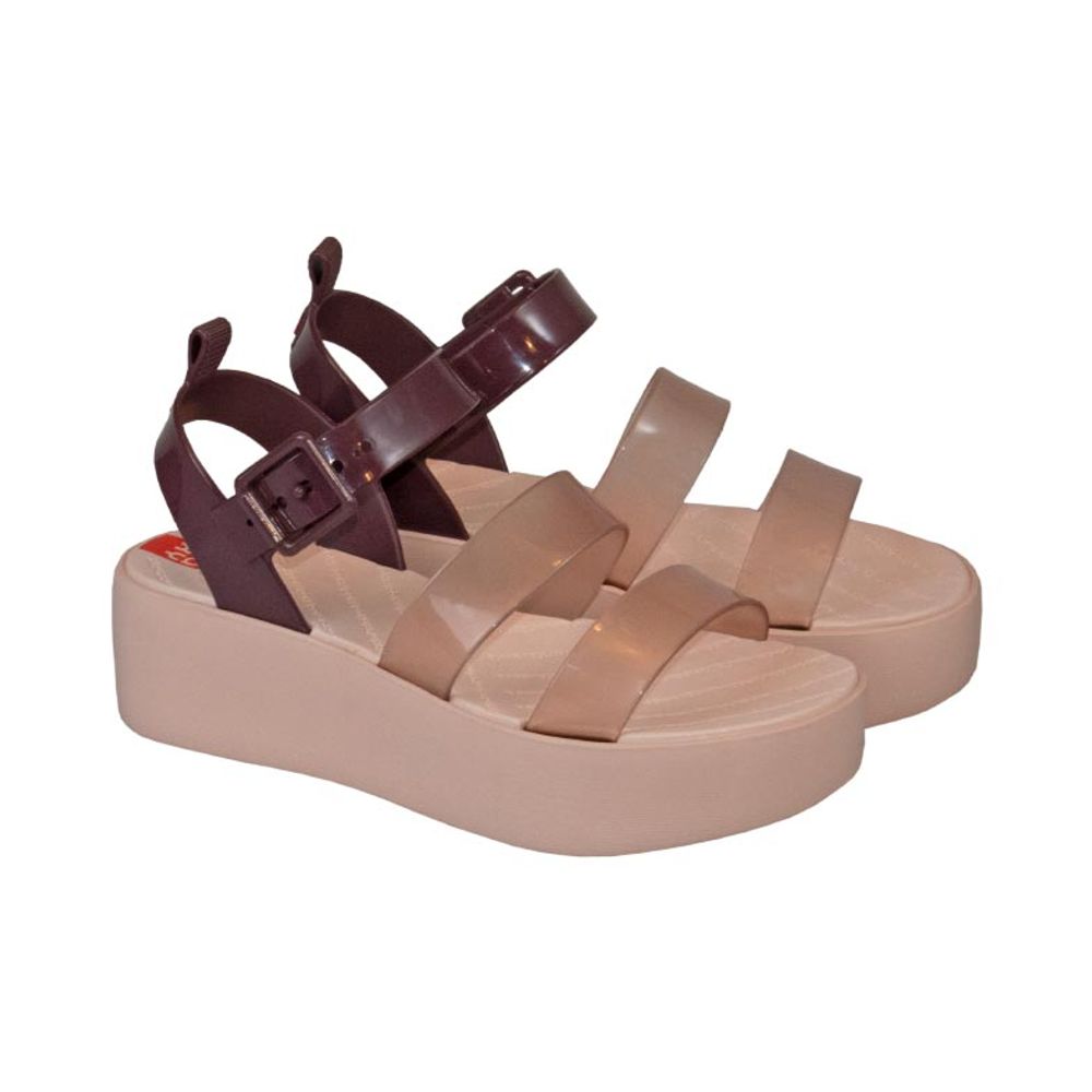 SANDÁLIA FEMININA PLATAFORMA ZAXY FUTURE PLAT ROSA E ROXA - Sapataria Nova