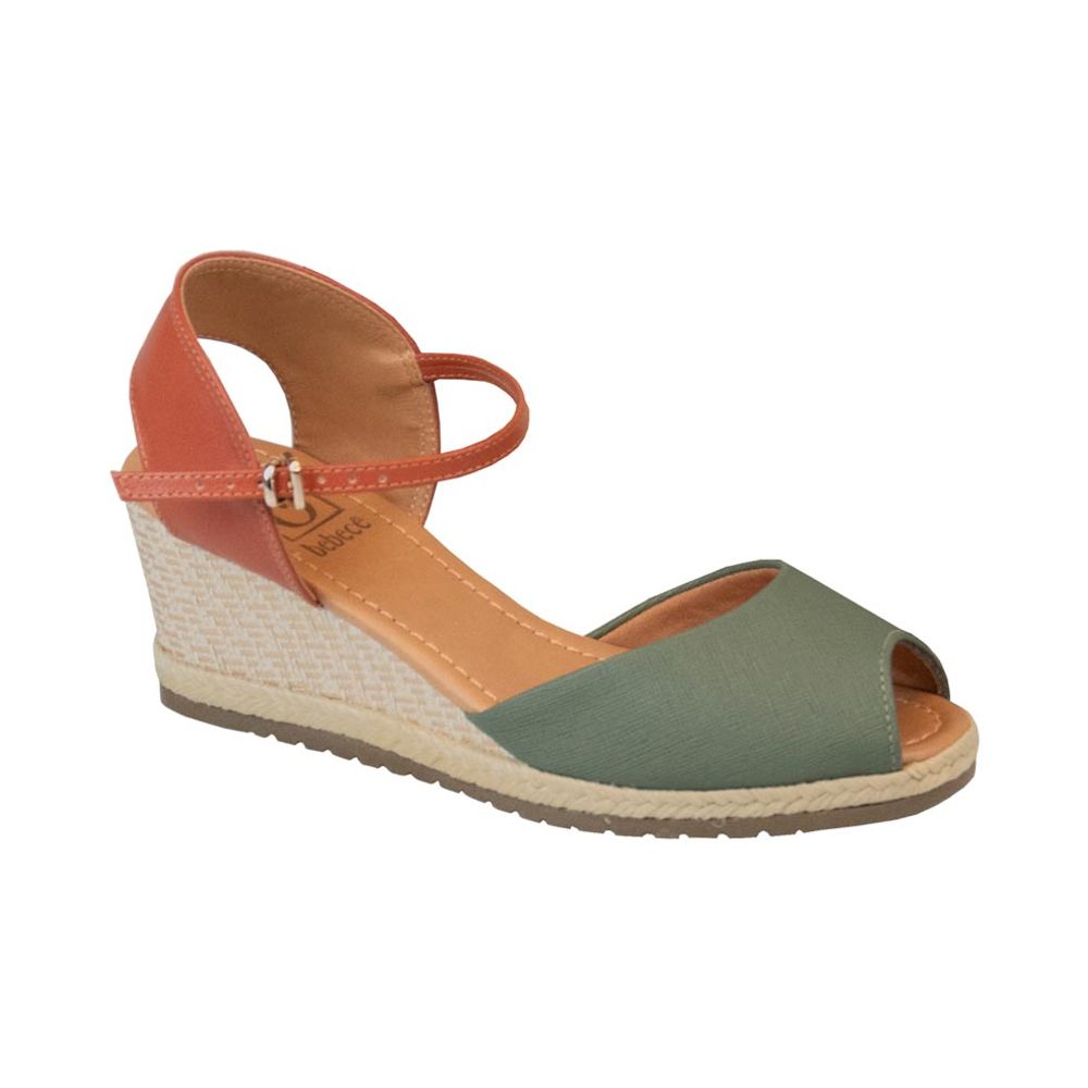 Sandalia Anabela Com Espadrille Bebece Verde Sapataria Nova