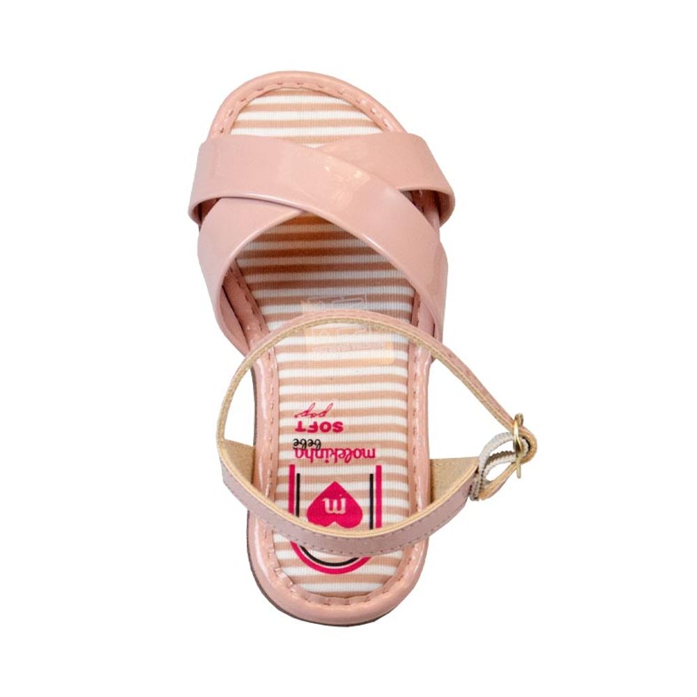 SANDÁLIA INFANTIL MENINA EM VERNIZ MOLEKINHA ROSA - Sapataria Nova
