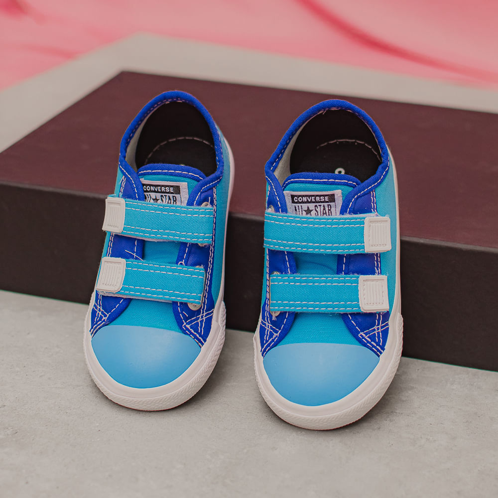 all star infantil com velcro azul