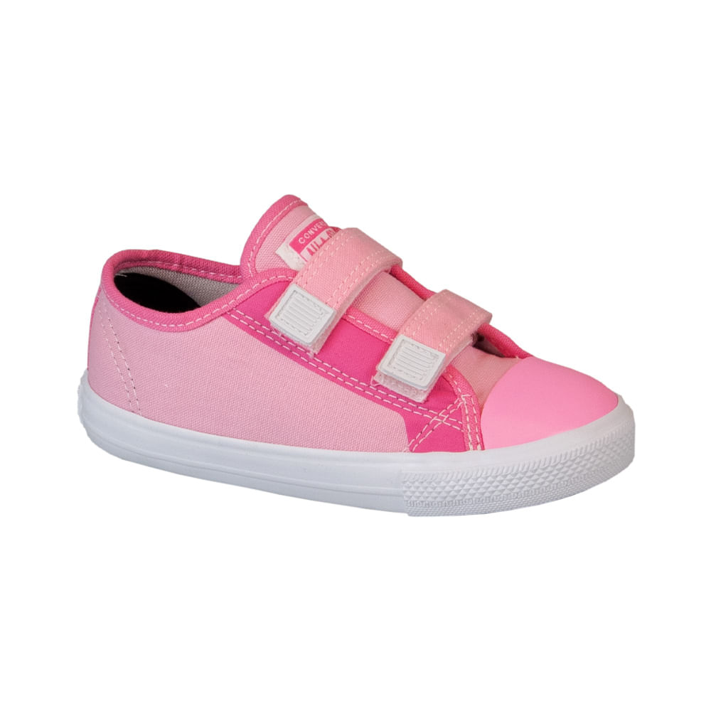 Tênis All Star Infantil Baby com Velcro Rosa Claro - Sapataria Nova