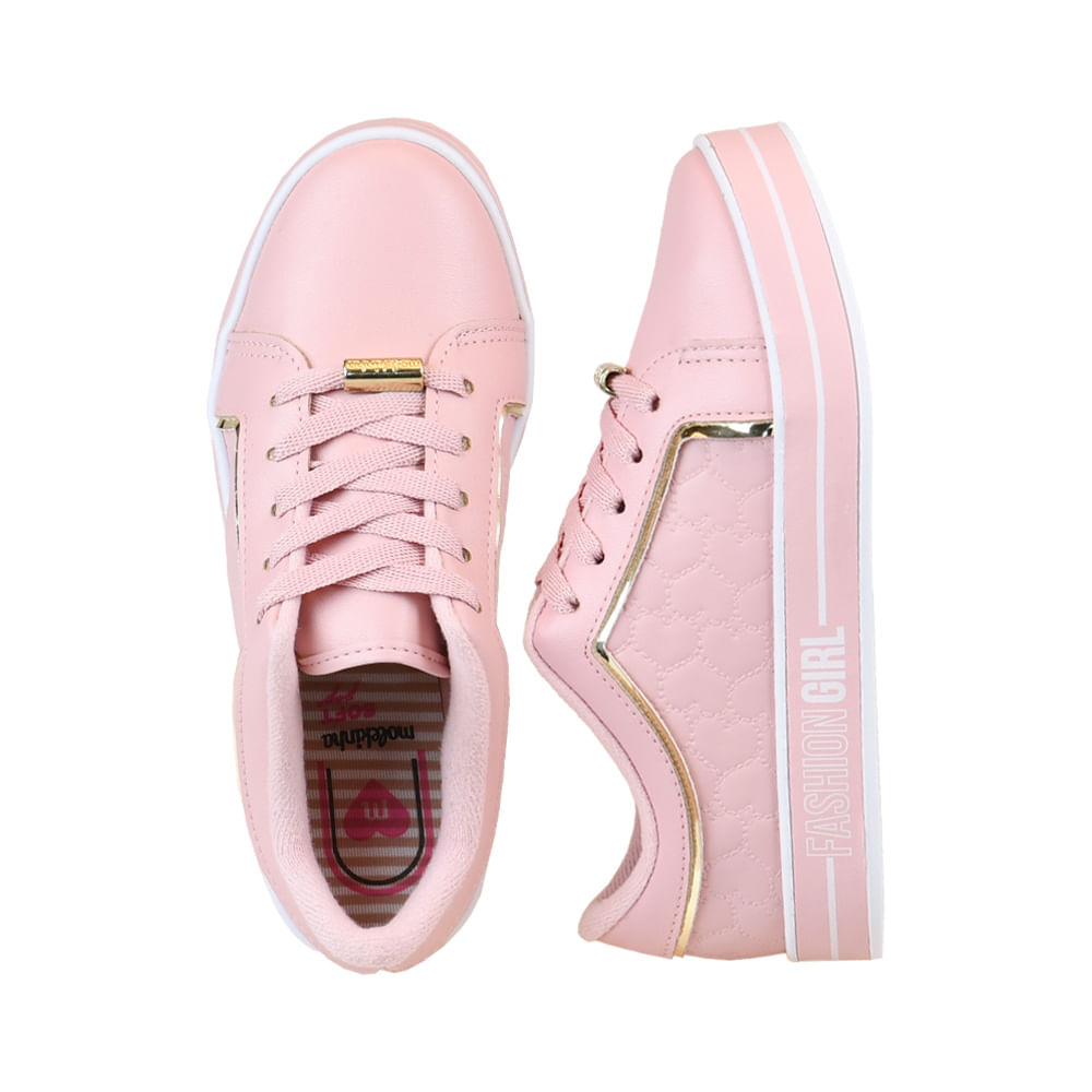 CALCADO INF FEM ECOMMERCE NOVA 25201418-MOL ROSA/DOURADO/ROSA - Sapataria  Nova