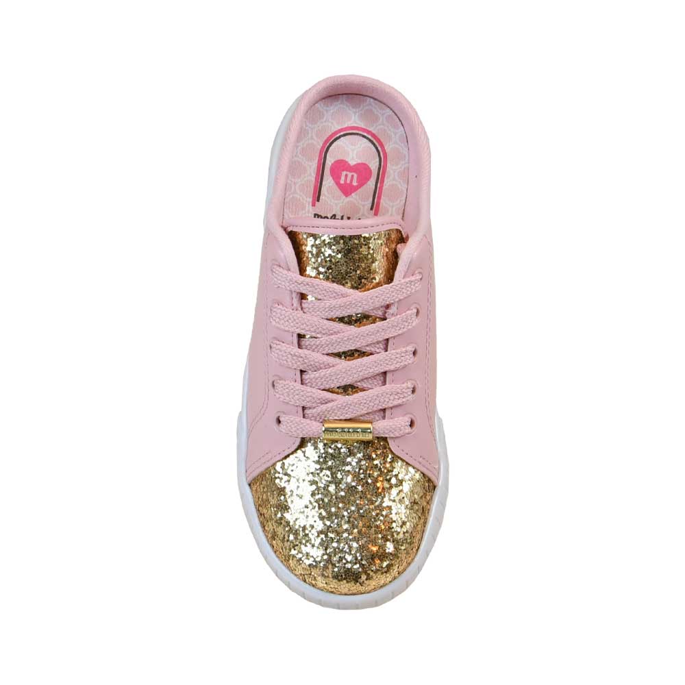 Tênis Mule Kids Molekinha Rosa/ Dourado - Sapataria Nova
