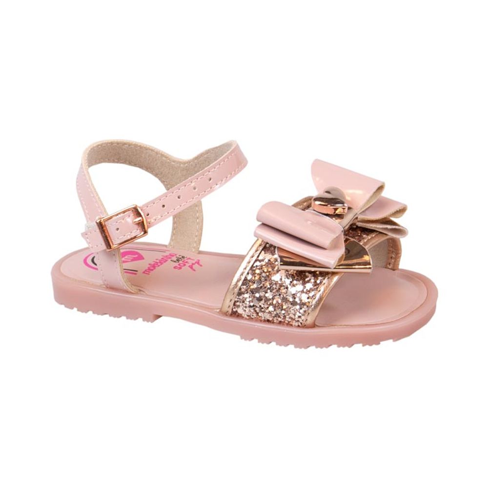 Sandália Com Laço Kids Molekinha Rosa - Sapataria Nova