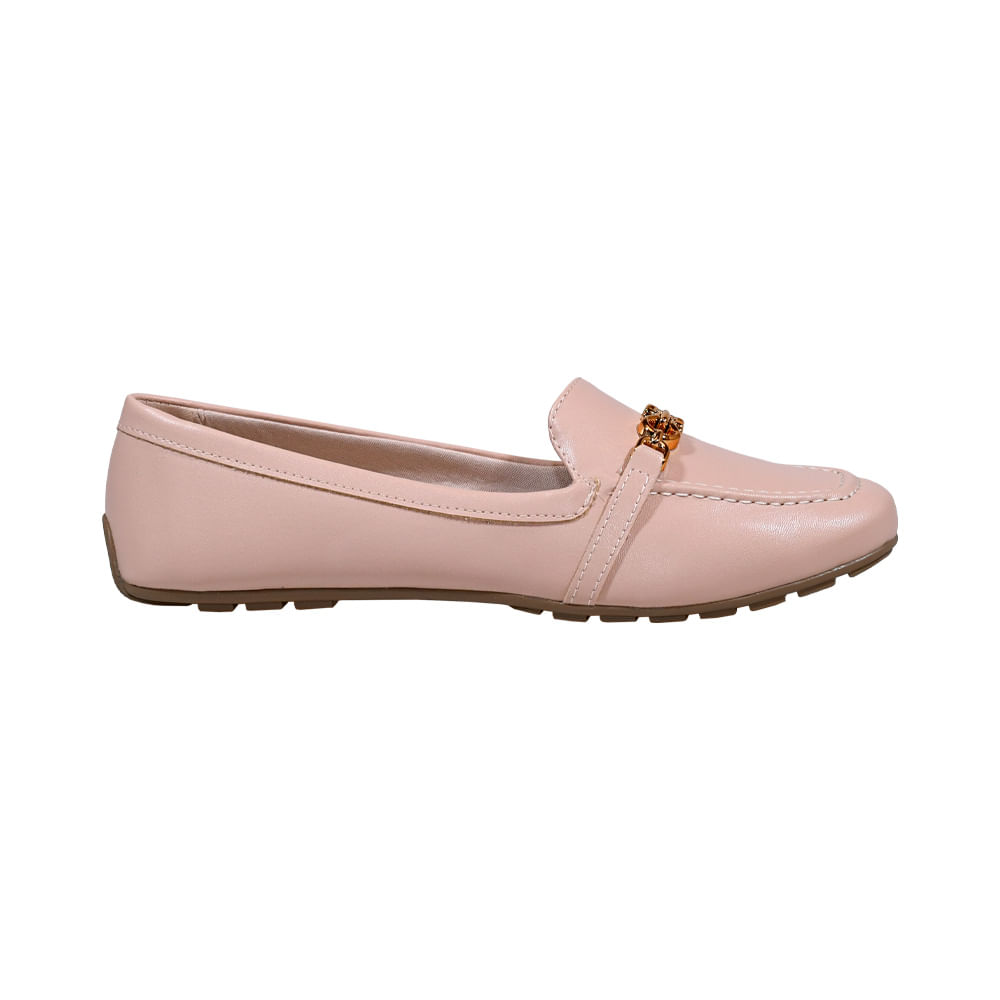 Mocassim com Corrente Comfort Rosa Claro - Comfort