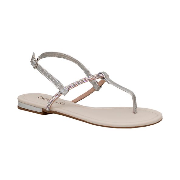 Aurora Boreal Revendedores Beira Rio Rasteira Prata E Aurora