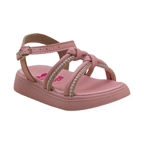 Molekinha Sandalia Klassipe Anabela Sandália Rosa Kids Pérolas
