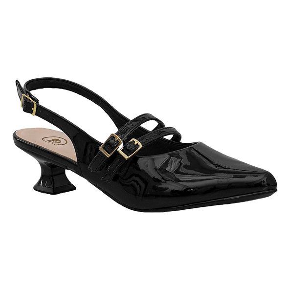 Scarpin Preto Kids Tiras Reguláveis Molekinha