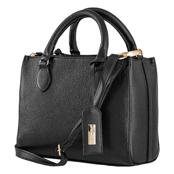 Bolsa-Tote-Textura-Lisa-Dupla-Alca-Preta-Tamanho--M----Cor--PRETO-0