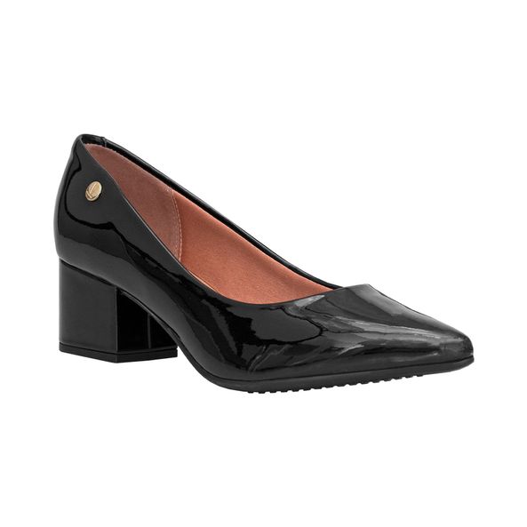 Sapato Preto Salto Bloco Médio Bico Fino Vizzano Sapataria Nova