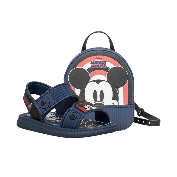 Mickey Mouse Mochila SandÁlia Infantil Do Mickey Sandália Azul E