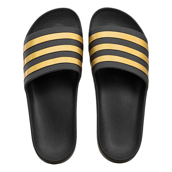 Slide Preto e Dourado Adilette Aqua Adidas
