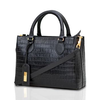 Bolsa-Tote-Textura-Croco-Dupla-Alca-Preta-Tamanho--M----Cor--PRETO-0