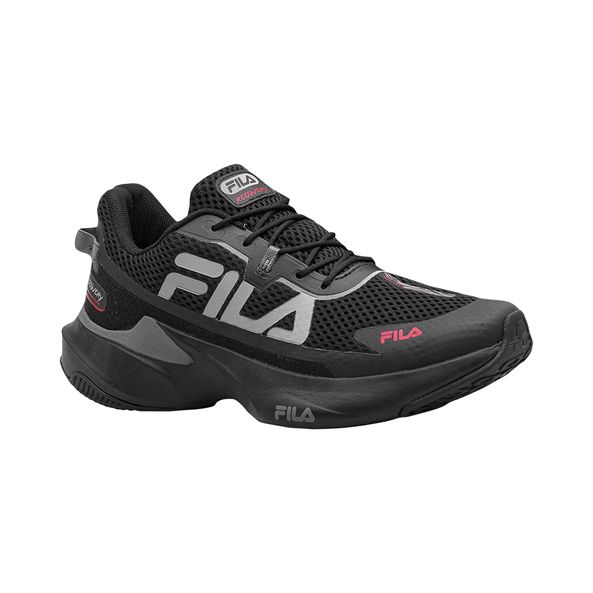 Tênis de Corrida Preto, Cinza e Vermelho Recovery Fila
