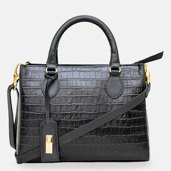 Bolsa-Tote-Textura-Croco-Dupla-Alca-Preta-Tamanho--M----Cor--PRETO-0