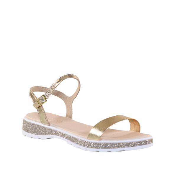 Sandália Dourada Kids Entressola Brilhosa Molekinha Sapataria Nova