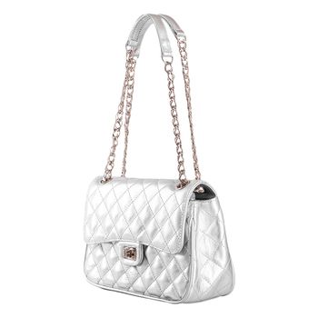 Bolsa-Tiracolo-Media-Matelasse-Prata-Tamanho--M----Cor--PRATA-0